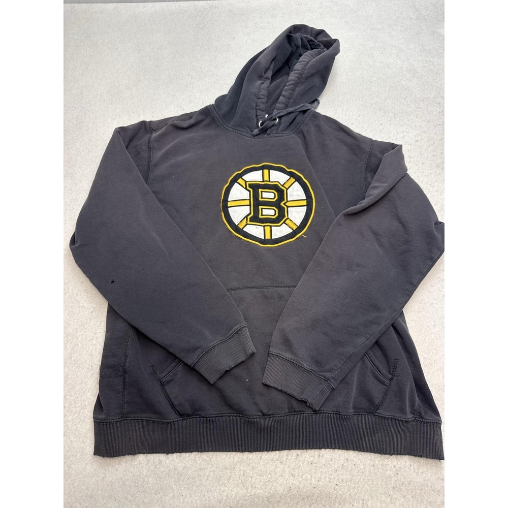 Boston Bruins Hoodie Sweatshirt Mens 2XL Gray Hockey Gear For Sports Pullover